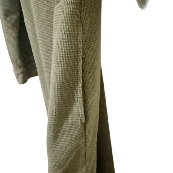 Duluth Trading Company Green Burly Thermal Waffle Knit Shirt Dress - Size Large - Picture 5 of 9